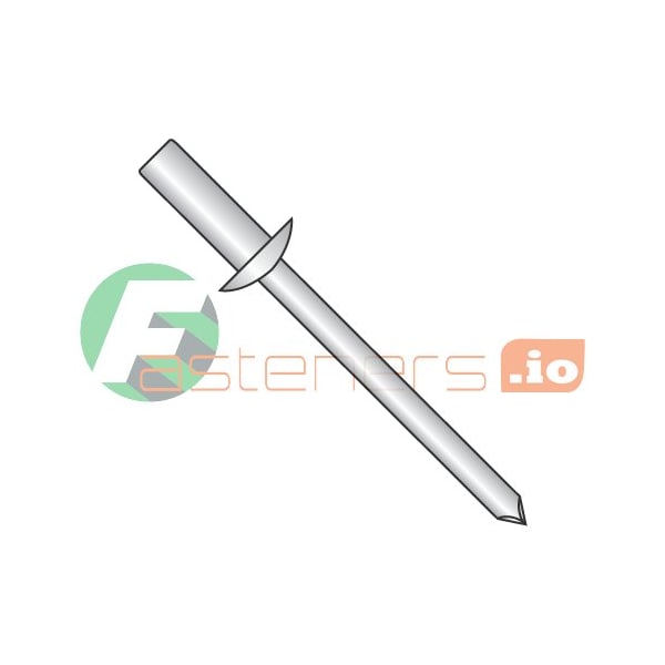 Newport Fasteners Blind Rivet, Dome Head, 1/8 in Dia., 0.316 in L, Stainless Steel Body, 1000 PK 948716 - main